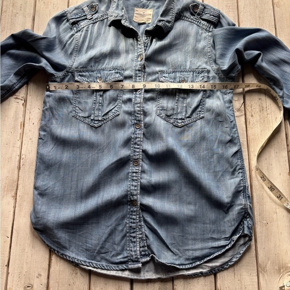 American Eagle Outfitters Blue Button Down Shirt - Picture 4 of 11